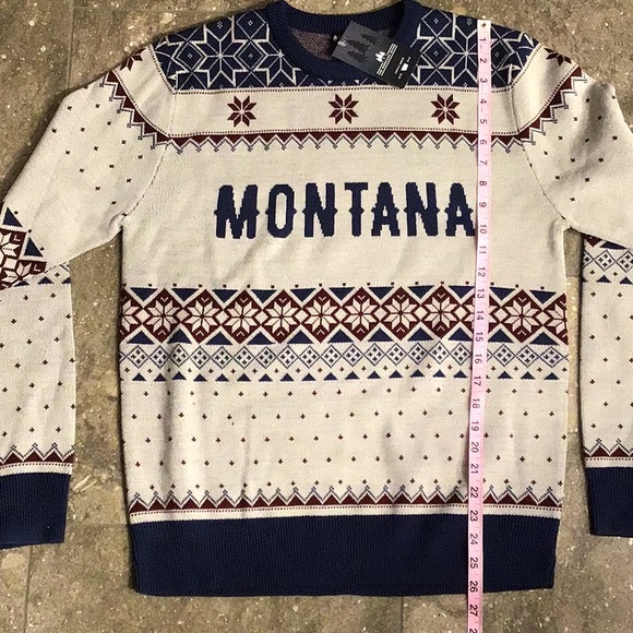 Montana Scene Montana Christmas Sweater, gray, M, NWT - Picture 3 of 11